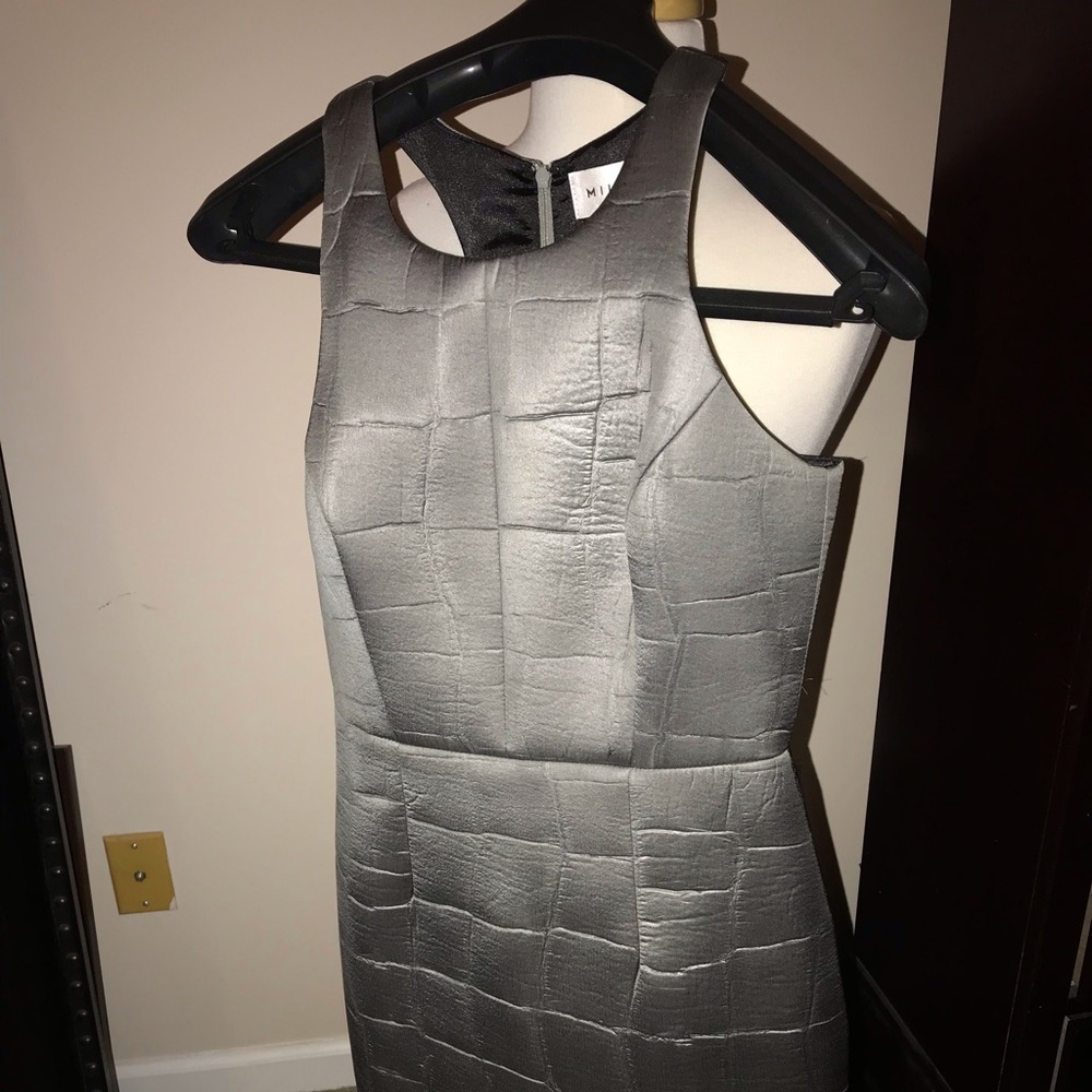 Milly Silver Neoprene Cocktail Dress
